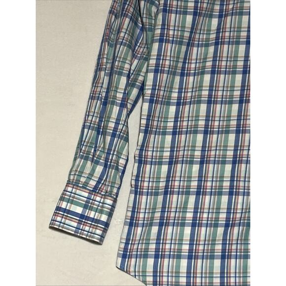 Peter Millar Button Up Collared Shirt Mens Small Plaid Cotton Spread Lightweight - Picture 4 of 12